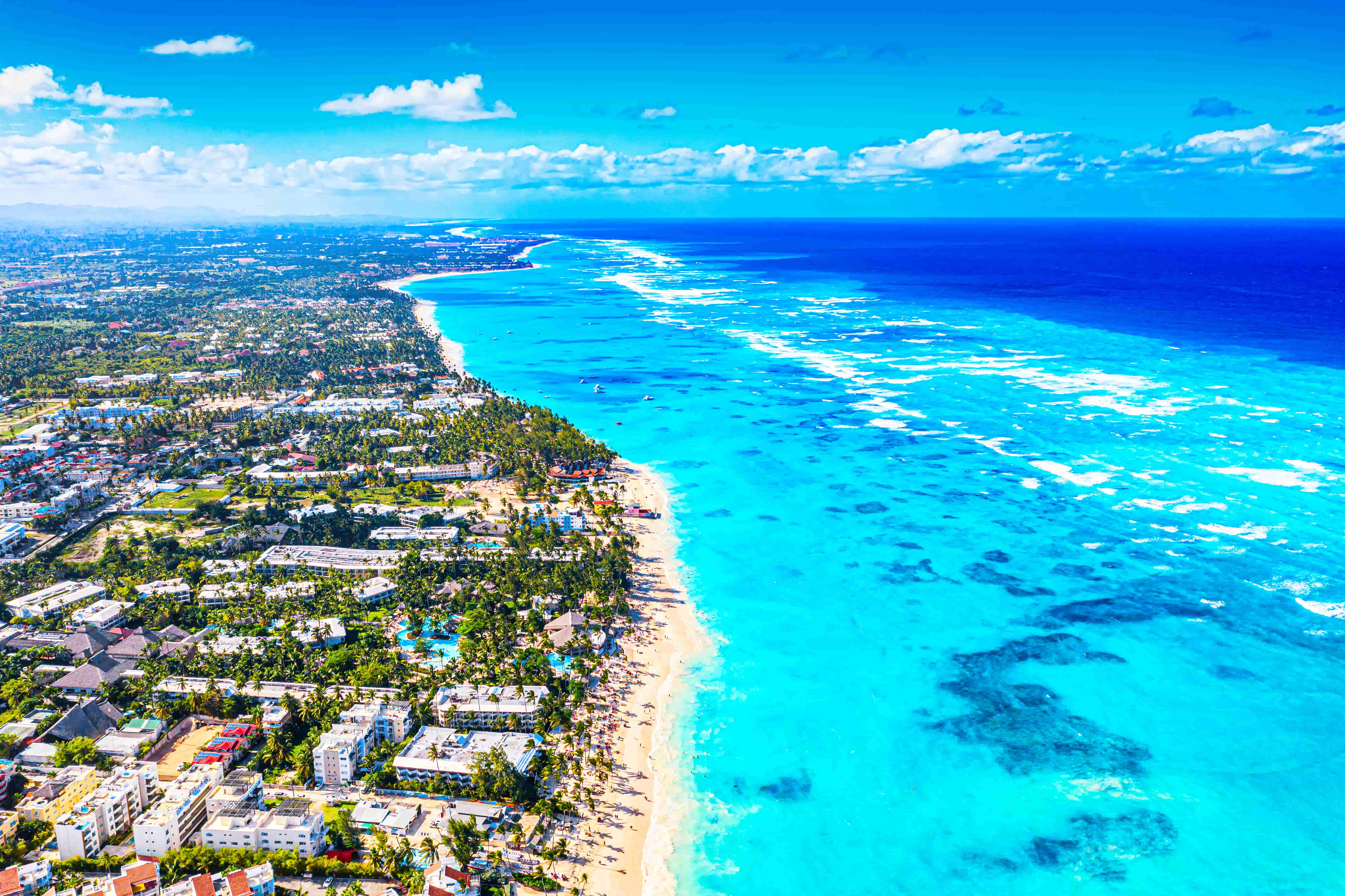 Aerial view of the Dominican Republic coastline